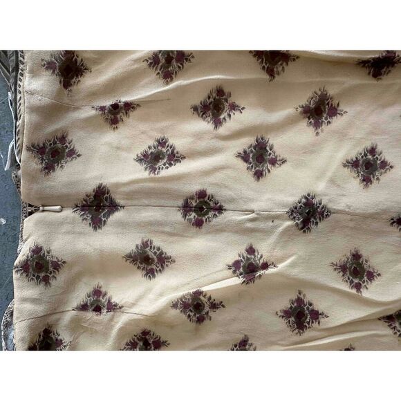 Vintage Liz Claiborne Collection Beige Patterned Silk Straight Skirt Size 14 - Picture 6 of 6